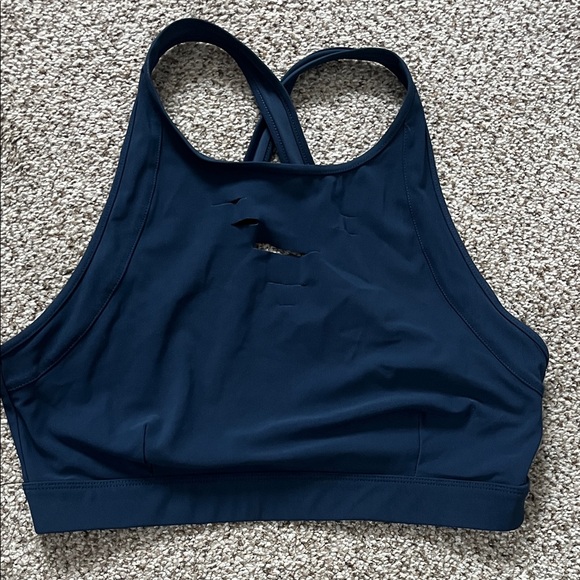 ALO Yoga Deep Blue Laser Cut Active Top - Picture 3 of 6